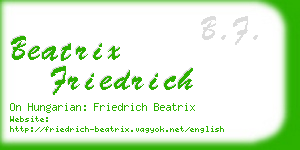 beatrix friedrich business card